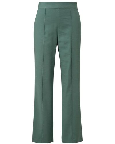 Comma, Pantaloni twill regolari con zip - Verde