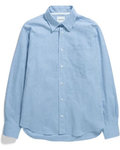 Norse Projects Algot camicia chambray - Blu