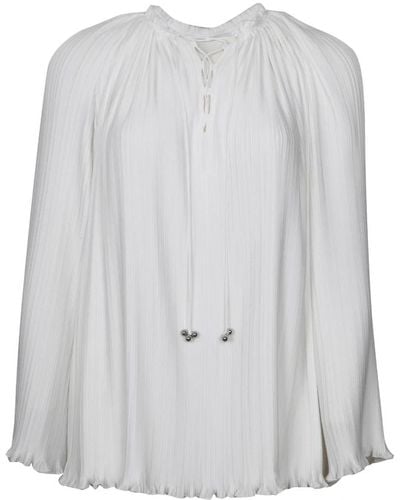 Lanvin Plissierte bluse mit perlenverzierung - Grau