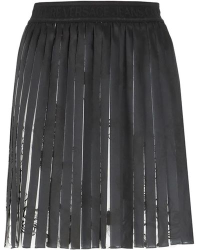 Versace Falda negra plisada watercolour - Gris
