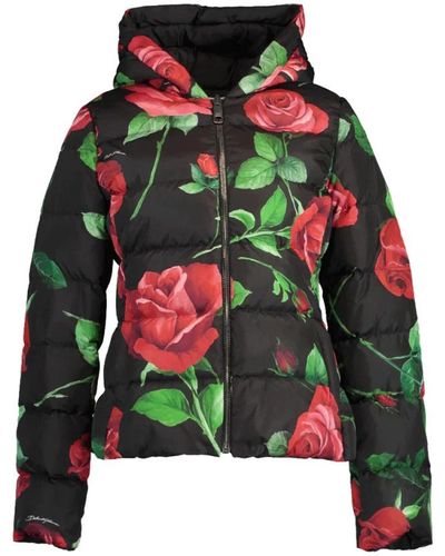 Dolce & Gabbana Bomberjacke mit rosenmuster - Grün