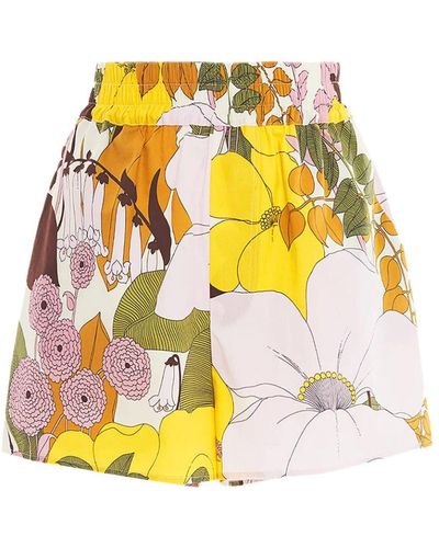 La DoubleJ Shorts de gran flor - Amarillo