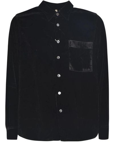 sunflower Camicia in velluto nera a maniche lunghe aw23 - Nero