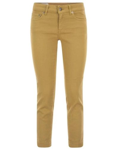 Dondup Pantalones cortos de algodón elástico rosa - Amarillo