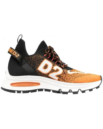 DSquared² Verbrannte Blattmuster Sneaker - Orange