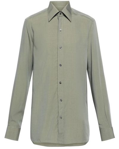 Tom Ford Seiden lyocell hemd - Grün