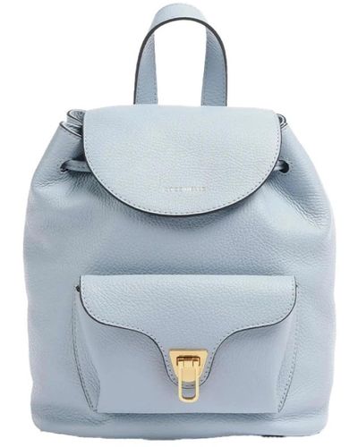 Coccinelle Leder rucksack mit zugverschluss - Blau