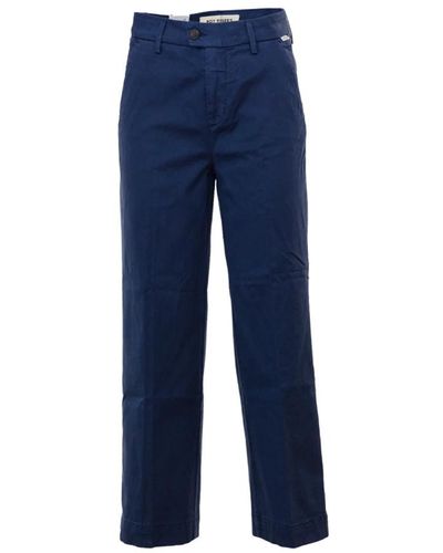 Roy Rogers Pantalones chinos de gabardina corte acampanado - Azul