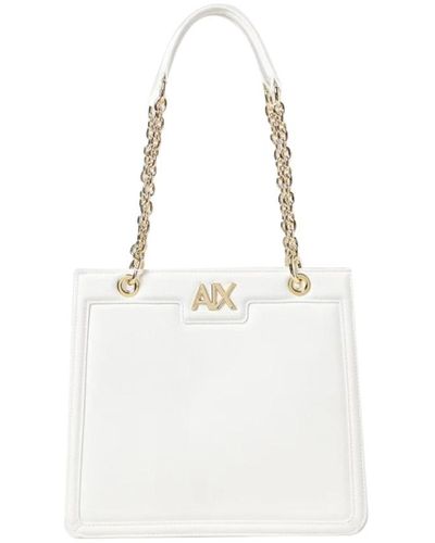 Armani Exchange Weiße shopper tasche elegant vielseitig