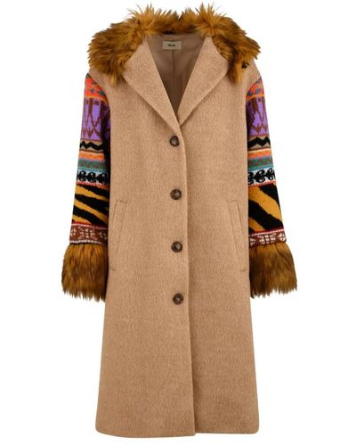 Akep Coats > single-breasted coats - Marron