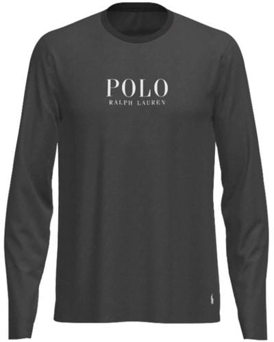 Ralph Lauren T-shirt pyjamashirt mit rundhalsausschnitt - Schwarz