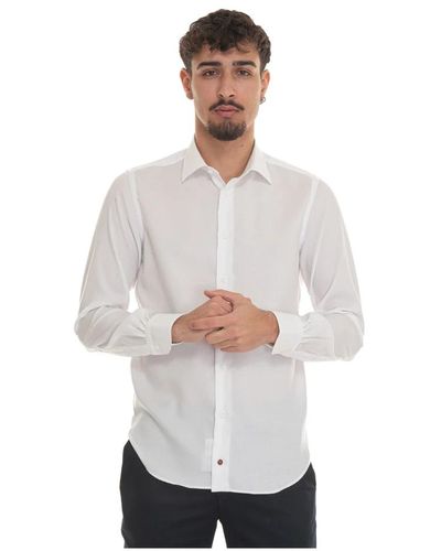Carrel Strukturiertes italia hemd mit clutch - Weiß