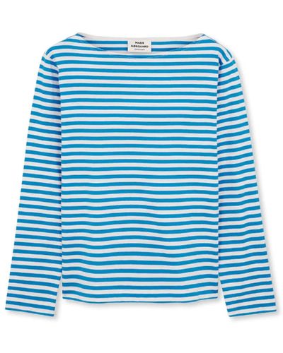 Mads Nørgaard Tops y camisetas de seda suave - Azul