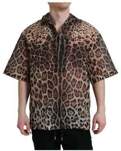 Dolce & Gabbana Short Sleeve Shirts - Brown