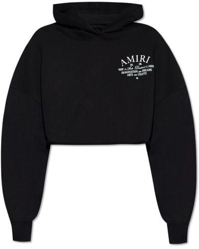 Amiri Cropped hoodie mit logo - Schwarz