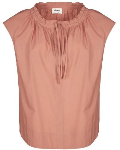 Ottod'Ame Rosa popeline-bluse mit tropfen-ausschnitt - Pink