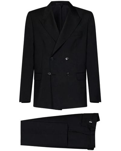 Low Brand Suits > suit sets > double breasted suits - Noir