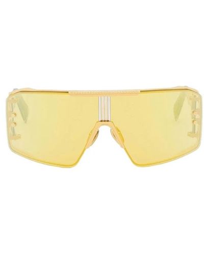 Balmain Titanium oversized masken sonnenbrille - Gelb