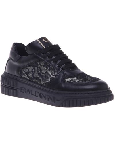 Baldinini Sneaker in pizzo nero - Blu