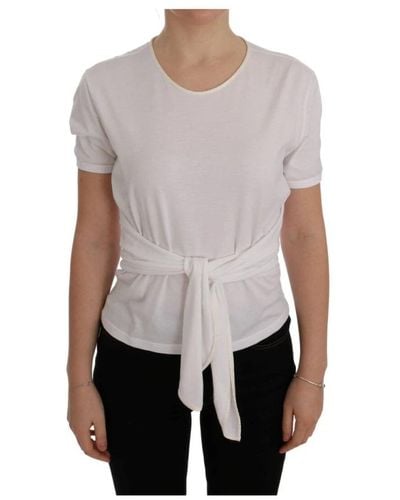 Dolce & Gabbana Baumwoll-seiden-t-shirt - stilvoll und vielseitig - Grau