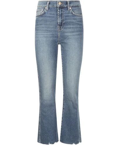 7 For All Mankind Cropped Jeans - Blue