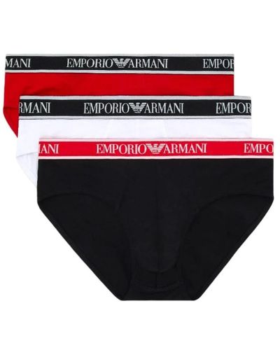 Emporio Armani Pack 3 slip core logoband95% cotton 5% elastan - Rosso