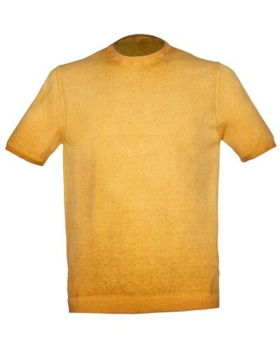 Alpha Studio Reverse cold miele cotone t-shirt - Giallo