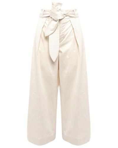 Alpha Studio Wide Trousers - Natural