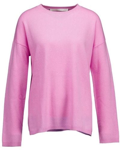 Herzensangelegenheit Weicher cashmere pullover mit subtilem rundhalsausschnitt - Pink