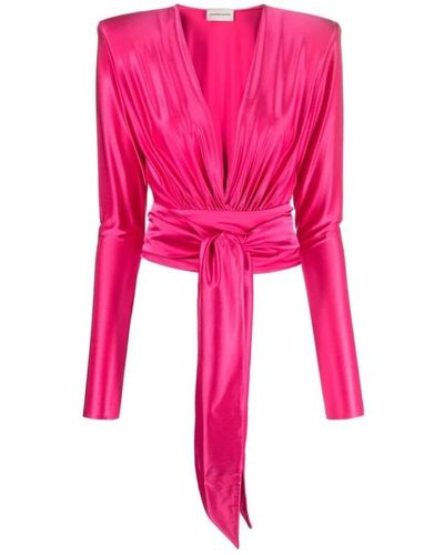 Alexandre Vauthier Hot bluse mit v-ausschnitt und taillenbindung - Pink