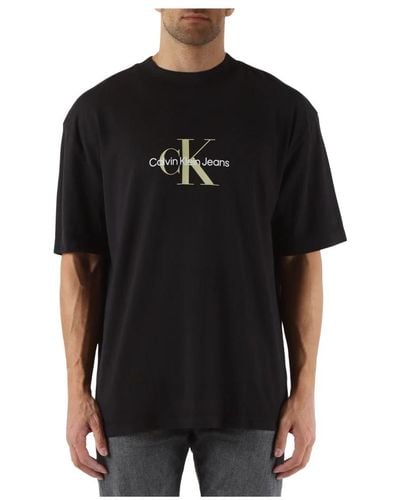 Calvin Klein Oversized baumwolle logo print t-shirt - Schwarz