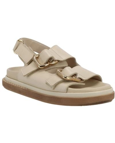 Alohas Harper sandali in pelle crema - Metallizzato