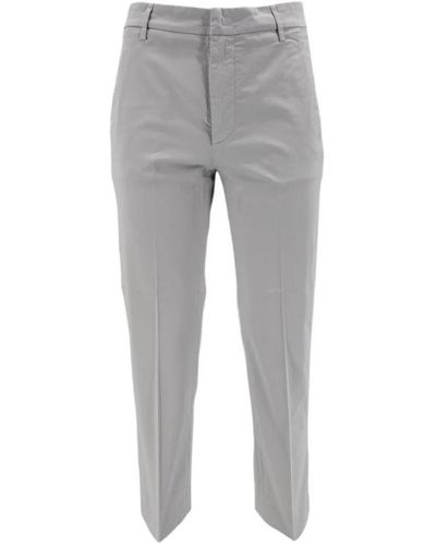 Dondup Pantalones de pana de algodón gris