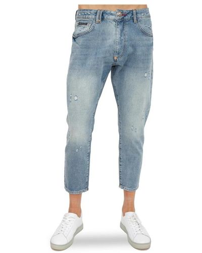 Philipp Plein Cropped Jeans - Blue