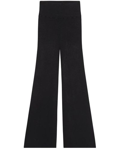 Cortana Pantaloni neri in maglia di seta - Nero