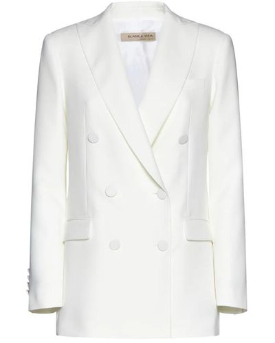 Blanca Vita Stilvolle jacken mit bedeckter knopfleiste - Weiß