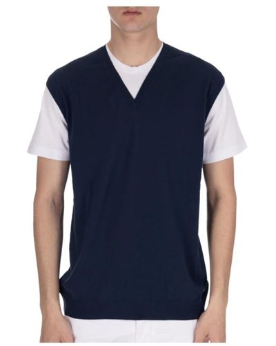 Daniele Fiesoli V-ausschnitt jersey t-shirt mit rippenbund - Blau