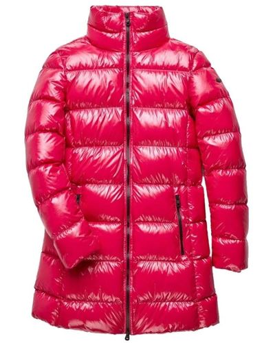 Refrigiwear Glänzende fuchsia daunenjacke mit reißverschluss - Pink