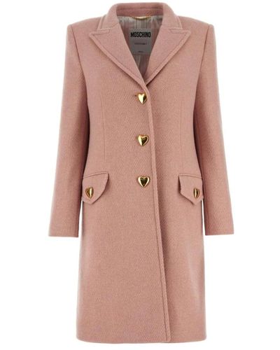 Moschino Elegante cappotto rosa in lana