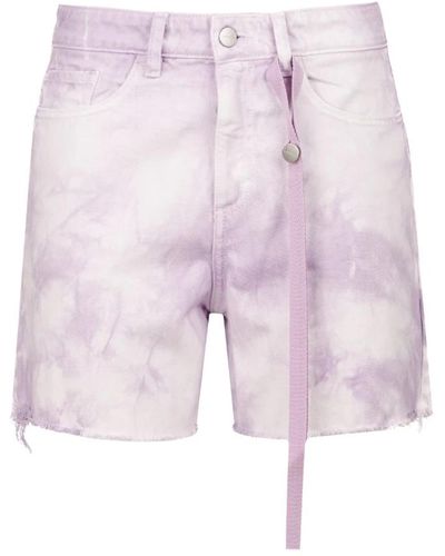ICON DENIM Multicolor denim shorts mit funktionellen taschen - Pink