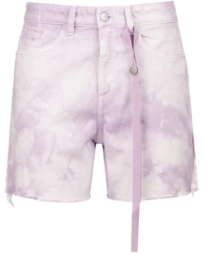 ICON DENIM Shorts de mezclilla multicolor con bolsillos funcionales - Rosa