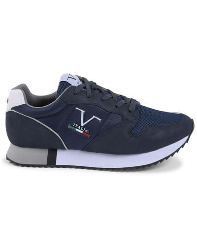 19V69 Italia by Versace Sneaker in pelle sintetica blu navy