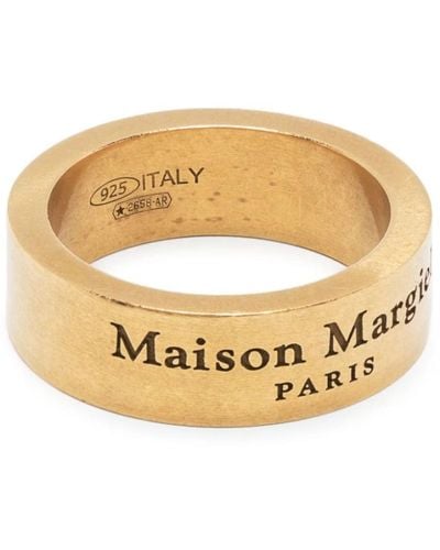 Maison Margiela Goldener gravierte ring mit gebürsteter oberfläche - Mettallic