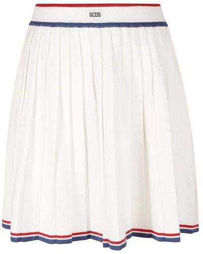 Gcds Pleated knit skirt - Bianco