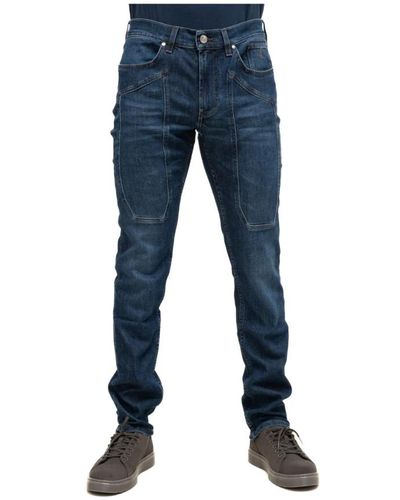 Jeckerson Jeans slim fit con iconiche toppe - Blu