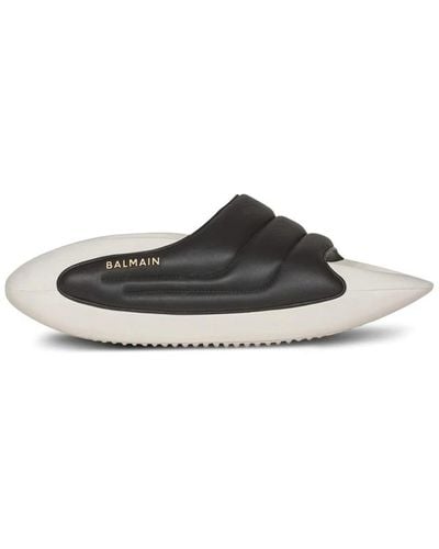 Balmain B-It quilted leather mules - Schwarz