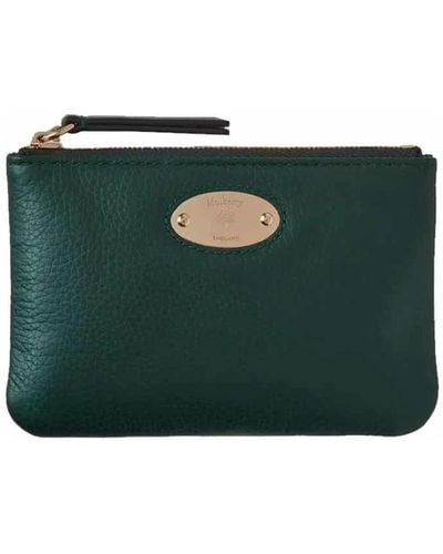 Mulberry Plaque Small Zip Coin Pouch - Grün