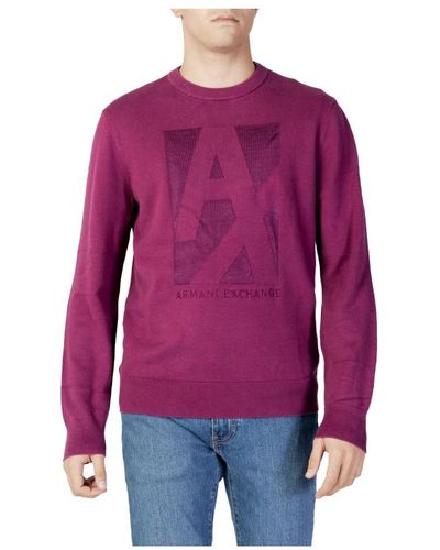 Armani Exchange Round-Neck Knitwear - Purple