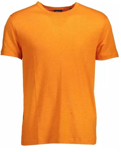 GANT Magliette in lino arancione ricamata