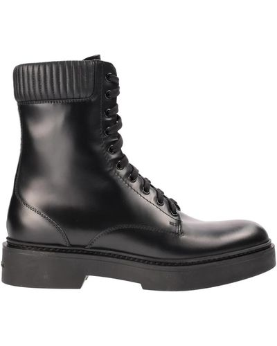 Santoni Lace-Up Boots - Black